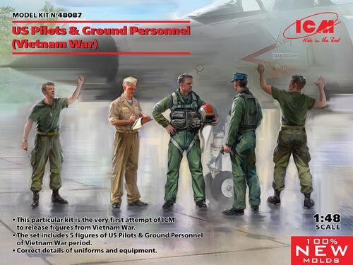 US Pilots & Ground Personnel (Vietnam War) (5 figures) (100% new molds) - Image 1